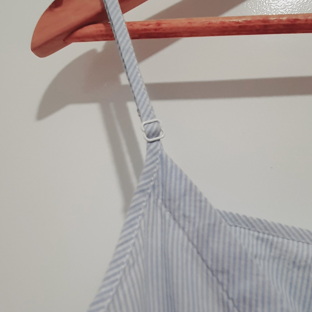 Country Road size M blue/white striped wrap top - Picture 3 of 6